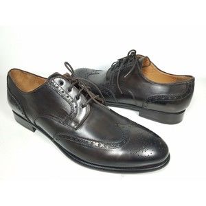 Curatore Italy mens Oxford shoes Wingtip brogue brown Leather lace up Sz 12 45